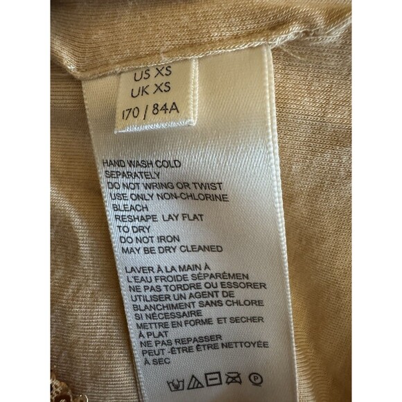 Free People XS Ta Da Sequin Embellished Crop Top Gold No Straps Y2K Party Club - Picture 10 of 16